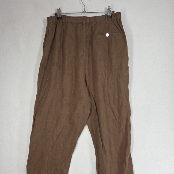 Vintage Chicos Pants Womens Large Abstract Cottagecore Grandma 100% Linen Pant - Picture 12 of 12